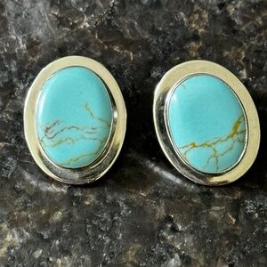 Sterling silver 925 Turquoise clip earrings